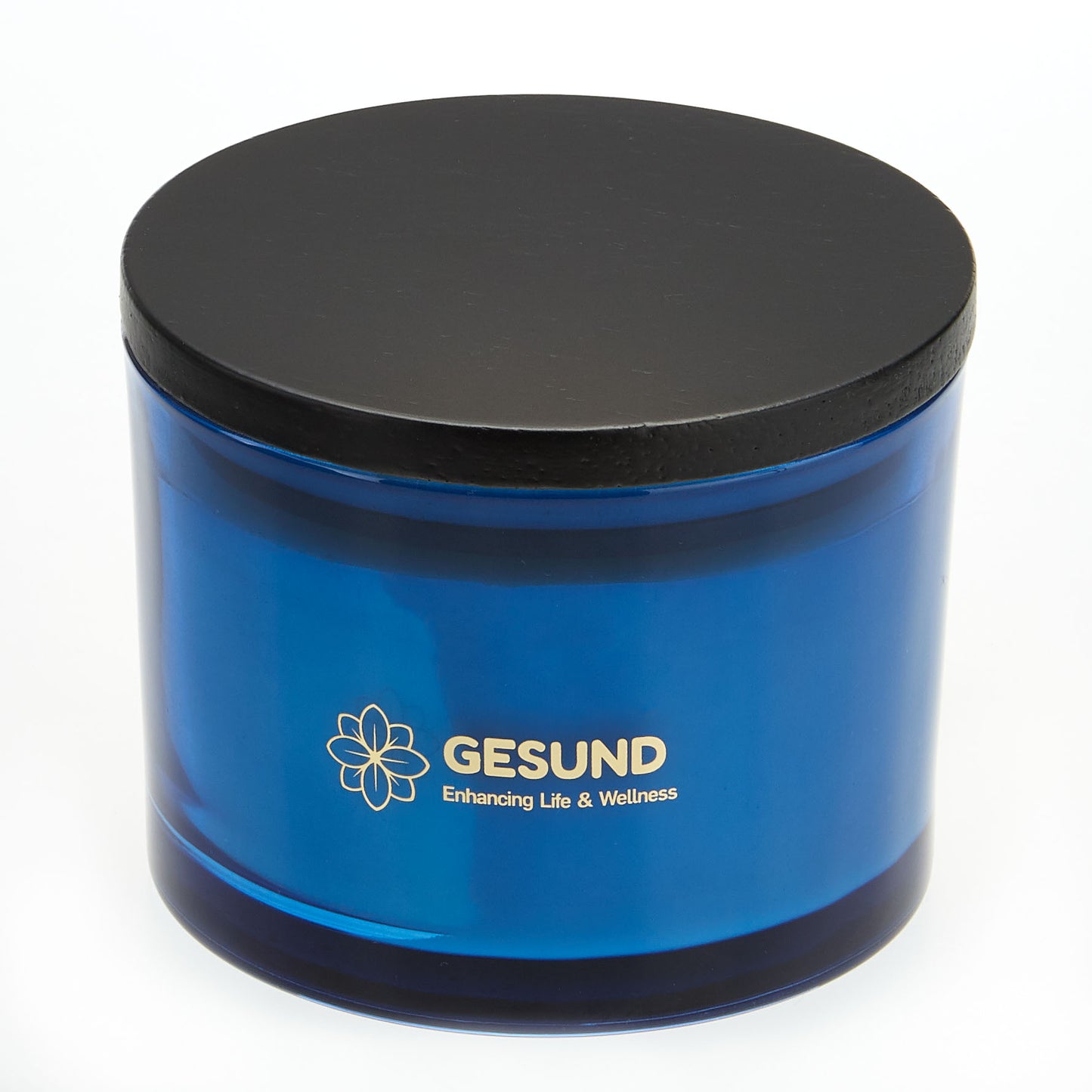 Cobalt Blue Candle 3-Wick - Scented Lemongrass+Basil
