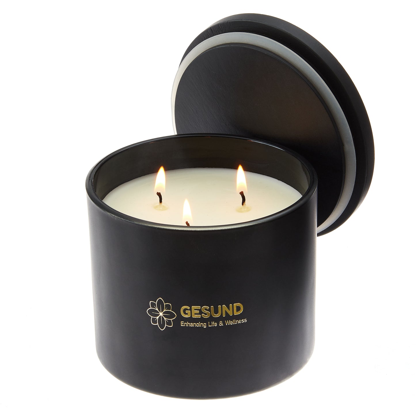 Matte Black Candle 3-Wick - Scented Oud Wood