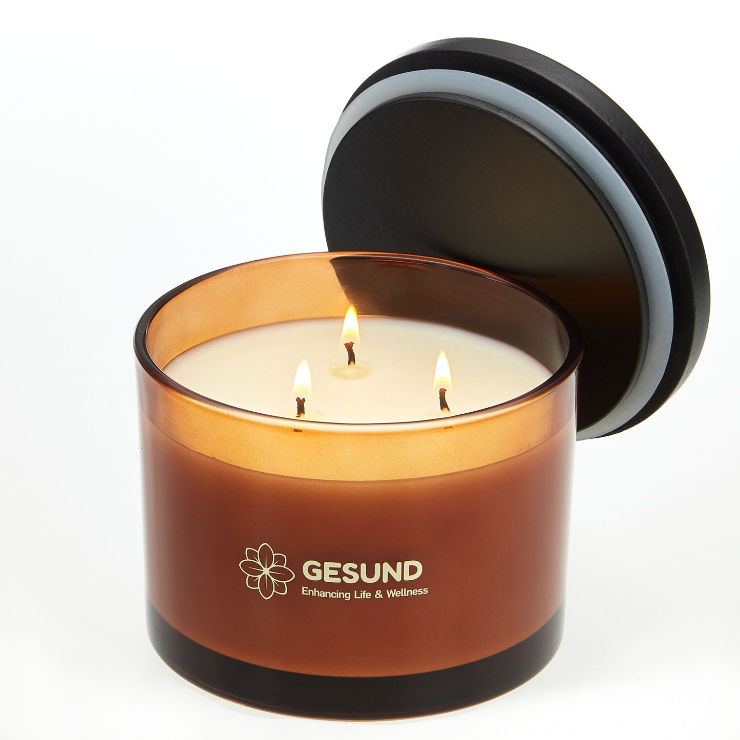 Amber Candle 3-Wick - Scented Cedarwood+Balsam