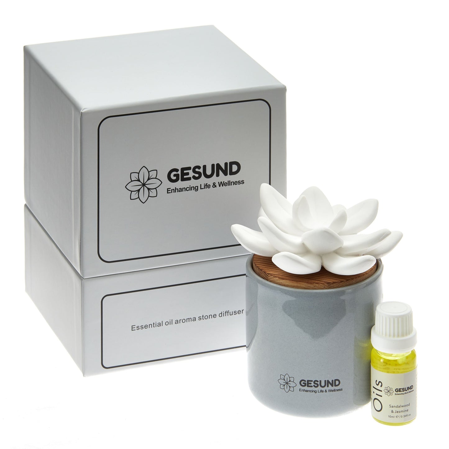 Ceramic Flower Diffuser - Scented Eucalyptus+Lavender