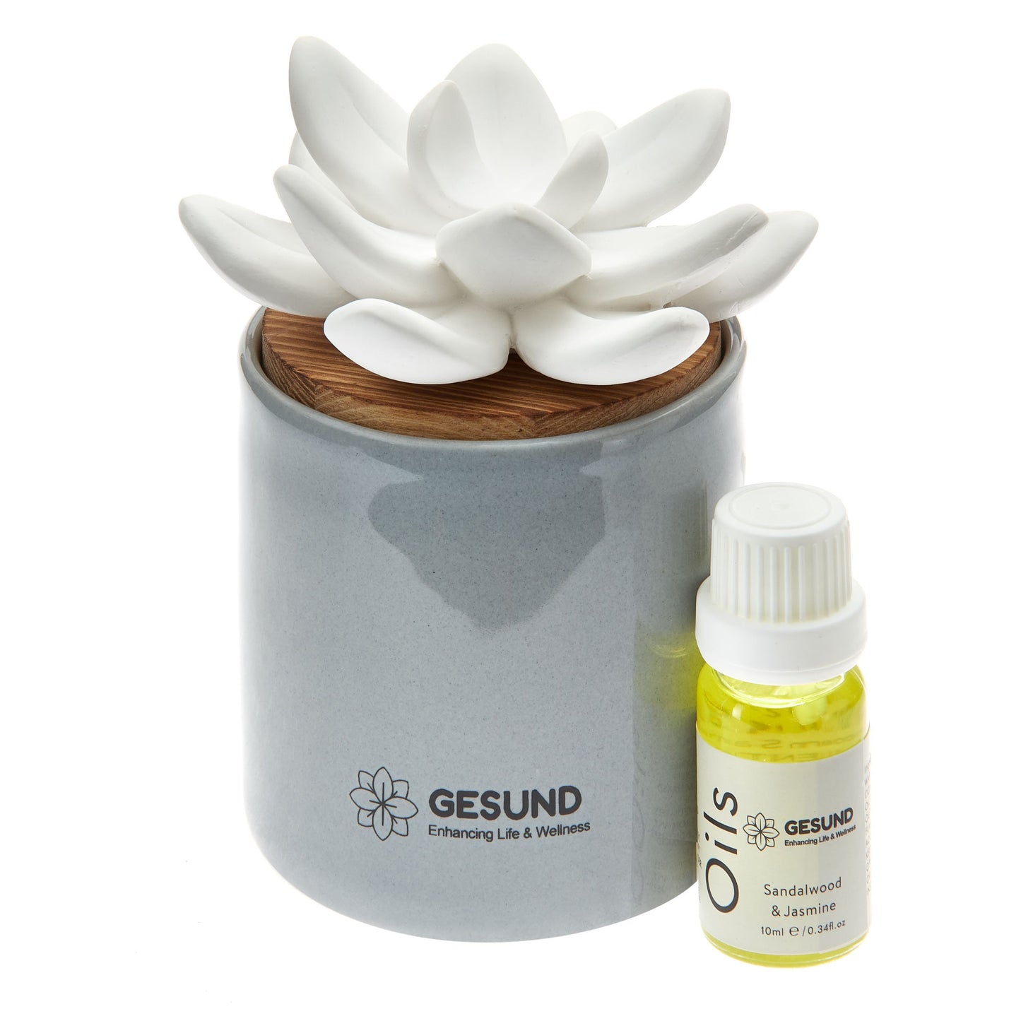 Ceramic Flower Diffuser - Scented Eucalyptus+Lavender