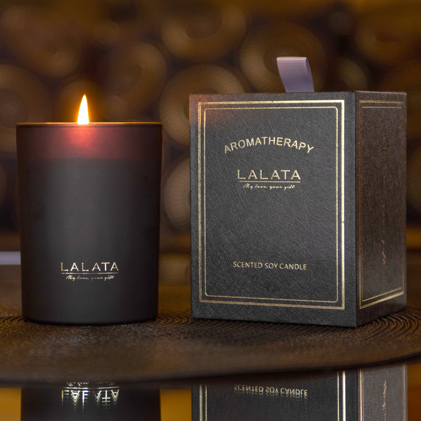 Black Candle - Scented Eucalyptus+Lavender