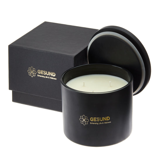 Matte Black Candle 3-Wick - Scented Oud Wood