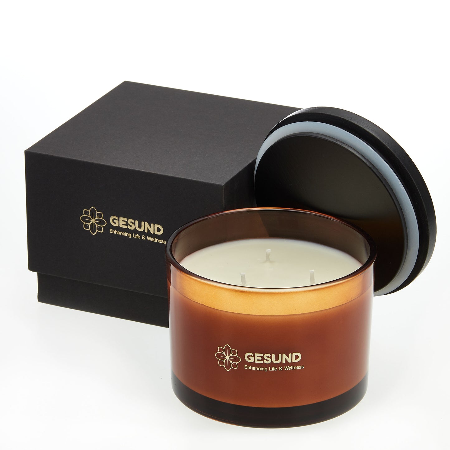 Amber Candle 3-Wick - Scented Cedarwood+Balsam
